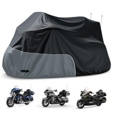 Motorcycle Cover Heavy Duty Waterproof, for Motorcycle with Side Top Black/Grey