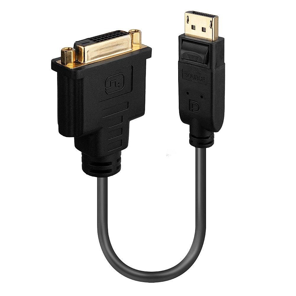 Lindy 41004 DisplayPort 1.2 to DVI Converter 0.15m Black