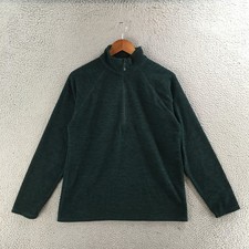 Eddie Bauer Quarter Zip Fleece Sweater Womens M Medium Evergreen Pullover