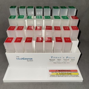The MedCenter System Monthly Pill Organizer Used Vitamins +