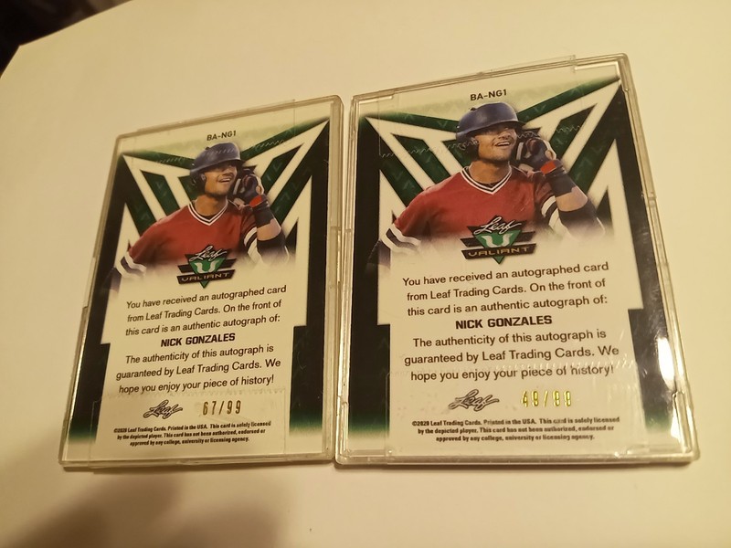 2020 Leaf Valiant Refractors /99 Nick Gonzales ⚾ Rook Card Lot Of 2.