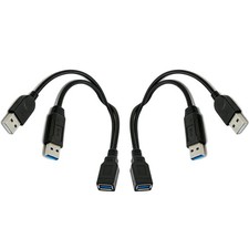 USB Y Splitter Cable, USB 3.0 Female to Dual Male, 2 PCS