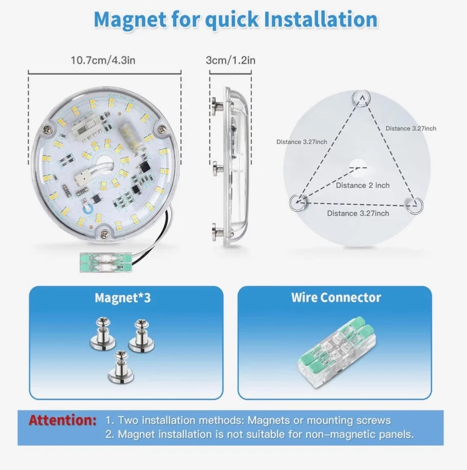 4 Inch Ceiling Fan LED Light Replacement, 18W 2200LM 3000K 4000K 5000K LED  - Image 4 of 4