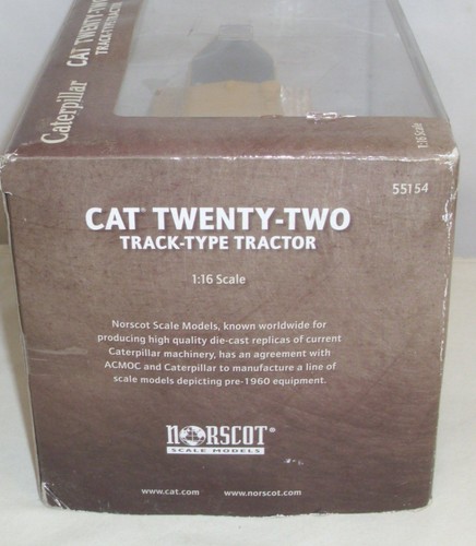 NORSCOT CATERPILLAR TWENTY TWO 22 TRACK TYPE TRACTOR DOZER NEW BOXED 1:16 - Picture 2 of 4