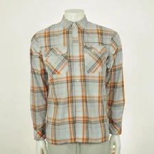 Simms Fishing Gear Button Down Shirt Mens Small Gray Plaid Guide Series Outdoor