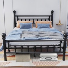 Heavy Duty Bed Frames with Headboard and Footboard, 3/4.6/5FT Metal Cmevqupeywvv