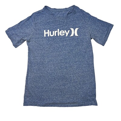 Hurley One and Only Short Sleeve Crewneck T-Shirt Spacedye Blue Adult Small