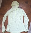 Athleta Yellow Green Neon Light Weight Quarter Zip Mesh Hoodie Womens Size M