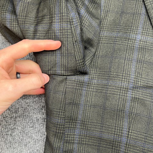 ISAIA Blazer Mens 38 8R Glen Plaid Wool Check Sport Coat Jacket Green *FLAWS* - Picture 16 of 23