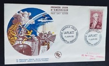 Enveloppe Premier jour Laplace Beaumont-en-Auge 1955 Timbre N°1031 FDC