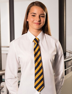 MÄDCHEN LANGARM BLUSE SHIRT DOPPELPACK SCHULUNIFORM WEISS HIMMELBLAU Doppelpack
