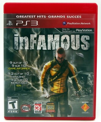 Complete Red Label inFamous Action Adventure Gam Sony PlayStation 3 PS3 2009