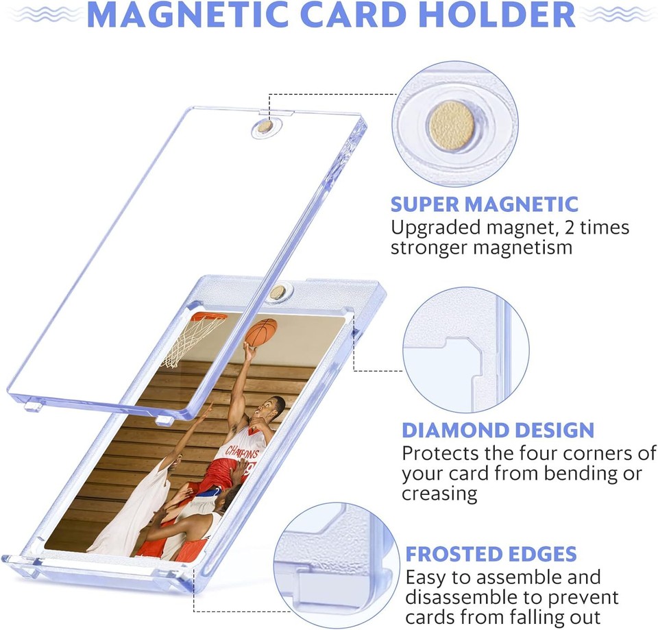 mtg magnetic card holder Pokémon Storage 5 Pack 130PT Card For Trading Cards Why have a boring old toothbrush when you can have the MVP of toothbrushes High transparent acrylic magnetic card