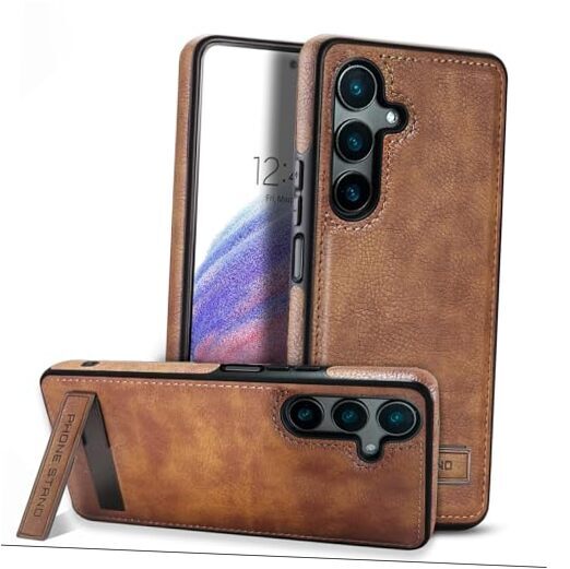 Samsung Galaxy A14 5G Leather Case with Stand in Brown