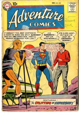 Adventure  Comics   # 255    GOOD    Dec. 1958   Piece out back cover. Swan, Kay