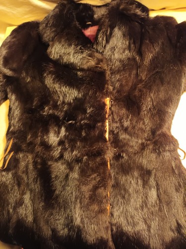Vintage Fur Coat Black Fur Coat UK Size 10 Vintage Clothing - Picture 13 of 24