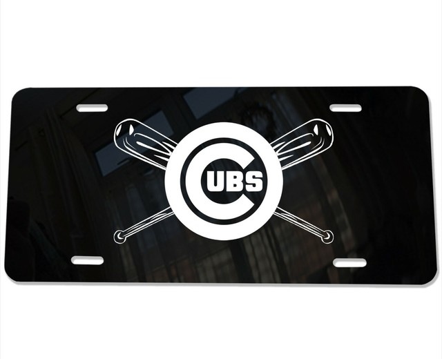 CHICAGO CUBS Baseball Car Vanity License Plate LASER ETCHED Mirror