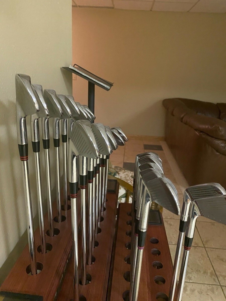 RARE Collectors Ben Hogan Display Stand w 3 sets of Hogan Irons