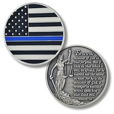 NEW Thin Blue Line Challenge Coin Police Blue Lives Matter Challenge Coin.