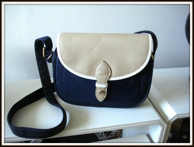 Sac Longchamp Besace Bandouliere Cuir Toile Bag Vintage 1 Ebay