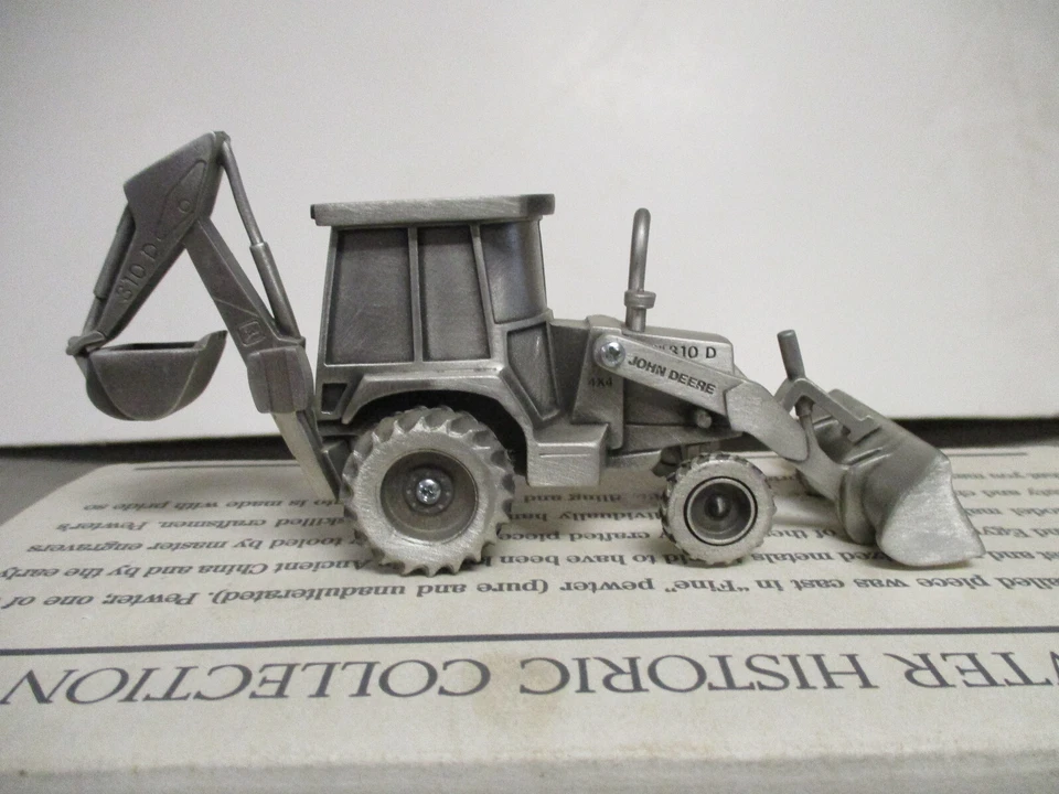 Pewter SpecCast John Deere Model 310D Toy Backhoe, 1/43 Scale, NIB - Image 3 of 4