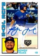 2019 Topps ROWDY TELLEZ Toronto Blue Jays 1984 AUTO 122/150