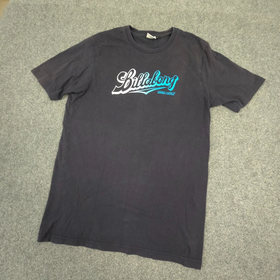 Camisa Billabong Mujer MEDIANA Azul Manga Corta Camiseta Algodón Verano Playa Talla M Foto 3 de 4