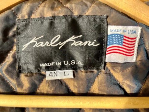 Vintage 90's The Art of Karl Kani leather varsity wheat OG hip hop jacket 4XL - Picture 5 of 10