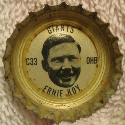1966 Coke - NFL Giants Bottle Cap - Ernie Koy - Texas alumni