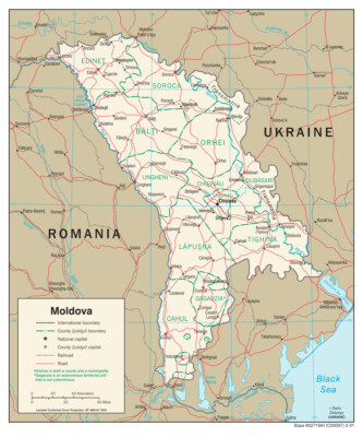 Moldova Road Highway Transportation Transport Map Country Nation Print