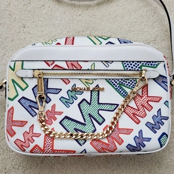 Сумка через плечо Michael Kors Jet Set большая с логотипом многоцветная - Изображение 3 из 4