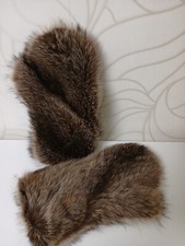 Real Fur Gloves Mittens Double Sided Raccoon Lining Mink 1 Pair