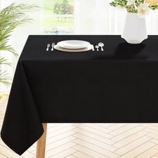 Rectangle Table Cloth, Waterproof Anti-Scratch Polyester 60" x 84" Black