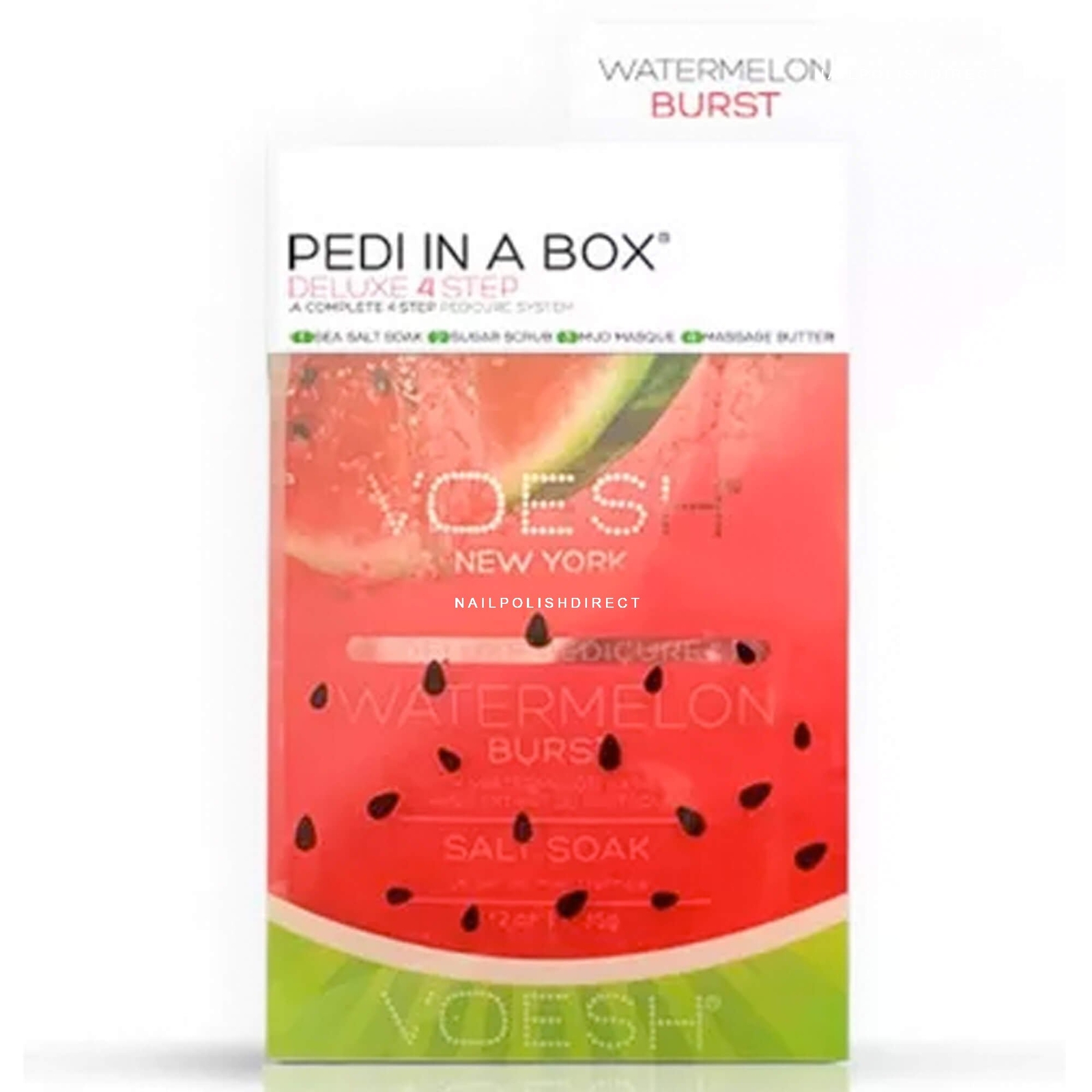 Voesh New York Pedi In A Box - Deluxe 4 Step - Watermelon Burst(35g,2x20g,15.5g)