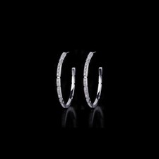 2 Ct Round Cut Simulated Diamond Women's Hoop Earrings In 14k White Gold Plated