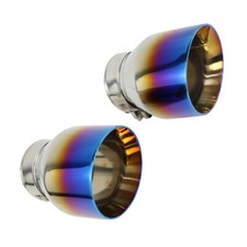 Two Stainless Steel Universal Exhaust Tips 2.5 I.d 4 O.d 5.5 Long