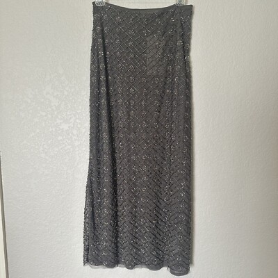 New Zara $169 Beaded Knit Gray Limited Edition Midi Skirt Medium