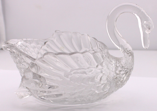 Vintage Cambridge Klarglas Schwan Süßigkeiten Servierschale Herzstück Schale Dekor 9"
