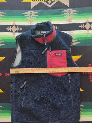 Patagonia Classic Deep Pile Retro X Fleece Men's M Navy/Red Vest