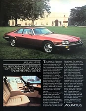1984 Jaguar XJS Coupe photo "Wrapped in Refreshing Silence" vintage print ad