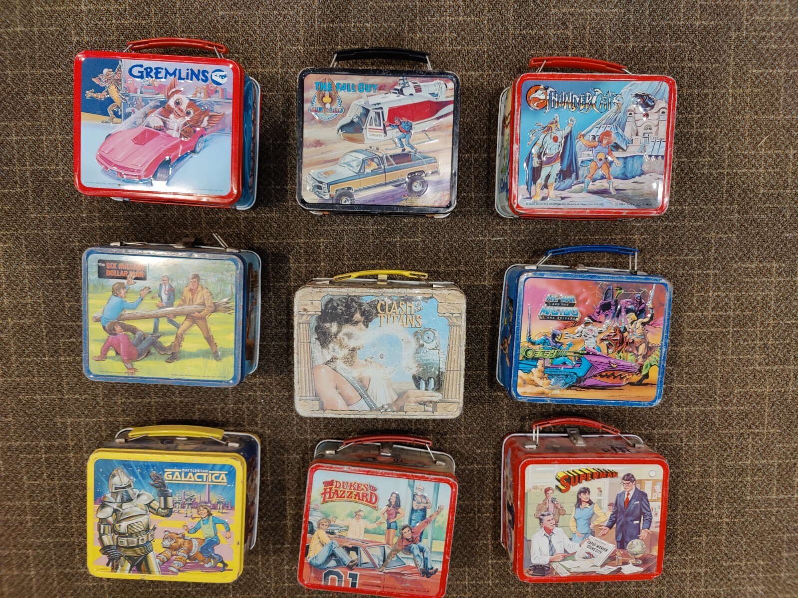 Vintage metal lunch box lot x9 eBay
