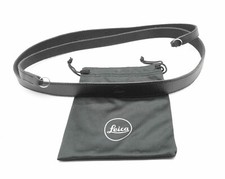 Leica Logo Black Leather Camera Strap 7/8" Width x 43" Length with Case  18007 