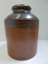 ANTIQUE STONEWARE DOULTON LAMBETH POTTERY TADDY & CO TOBACCO JAR CANISTER SNUFF