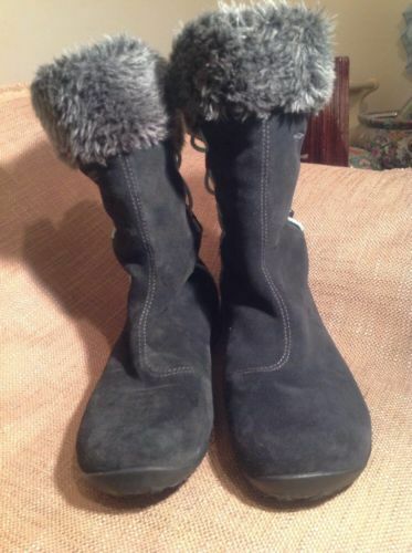 STIVALI IMPERMEABILI SALOMON 5 5M DONNA CONTRAGRIP THINSULATE BLU PELLE SCAMOSCIATA