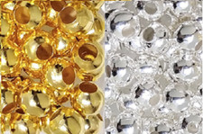 SPACER BEADS ROUND METAL 5mm PLATED SMOOTH 100pcs CHOOSE PLATED