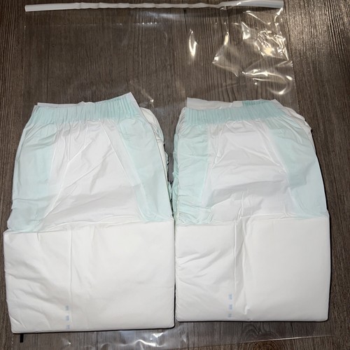 Plastic Backed Adult 6 Tab Diapers Sample Of 2 Nappies ABDL S/M 20”34