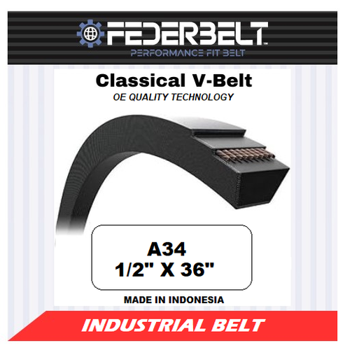 FEDERBELT INDUSTRIAL KEILRIEMEN A34 4L360 1/2X36 Zoll - Bild 2 von 6
