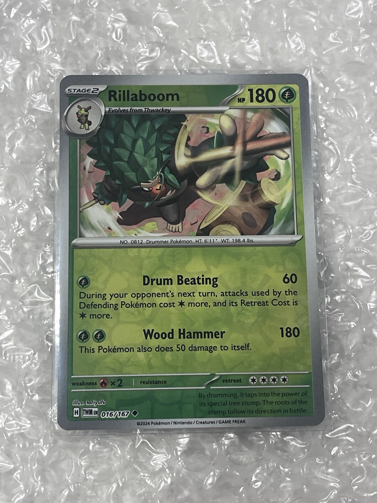 Pokemon Rillaboom 016 Twilight Masquerade NM REVERSE HOLO