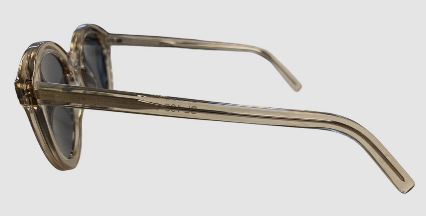 Occhiali da sole rotondi trasparenti da donna Saint Laurent $460 taglia 48 24 140