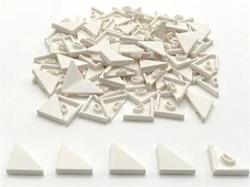 Lego 100 New White Tiles Modified 2 x 2 Triangular Flat Smooth Pieces Parts